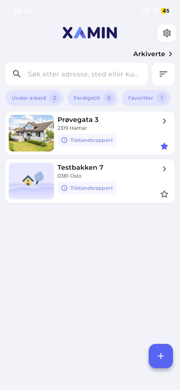 Xamin på mobil: oversikt over oppdrag